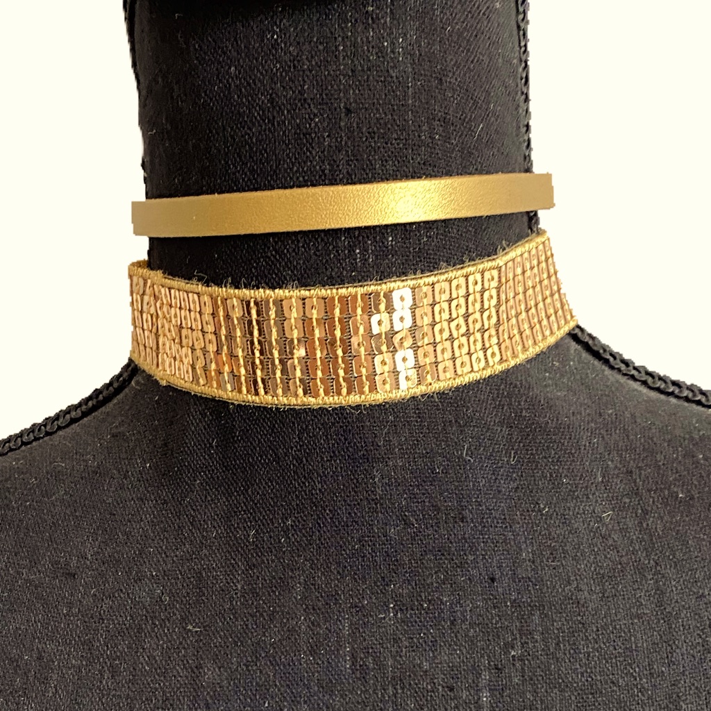 Mia Collection 2-Piece Gold Tone Choker Necklace Set 6$